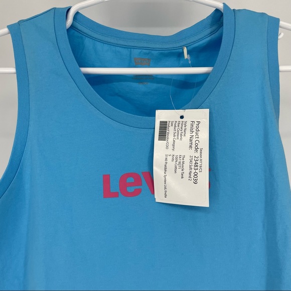 LEVI’S NWT WOMEN’S THE MUSCLE TANK BLUE TANK TOP SMALL - Picture 4 of 6